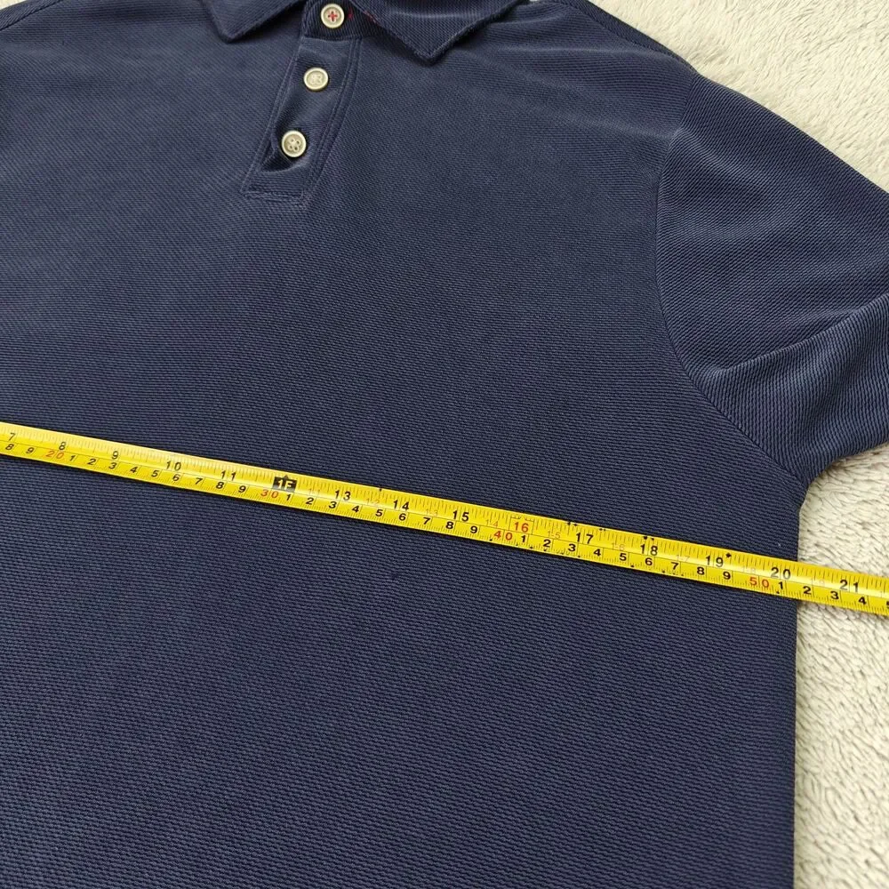 Rainforest Woven Polo Shirt Men's M Blue Lightweight Summer Soft Golf Lounge